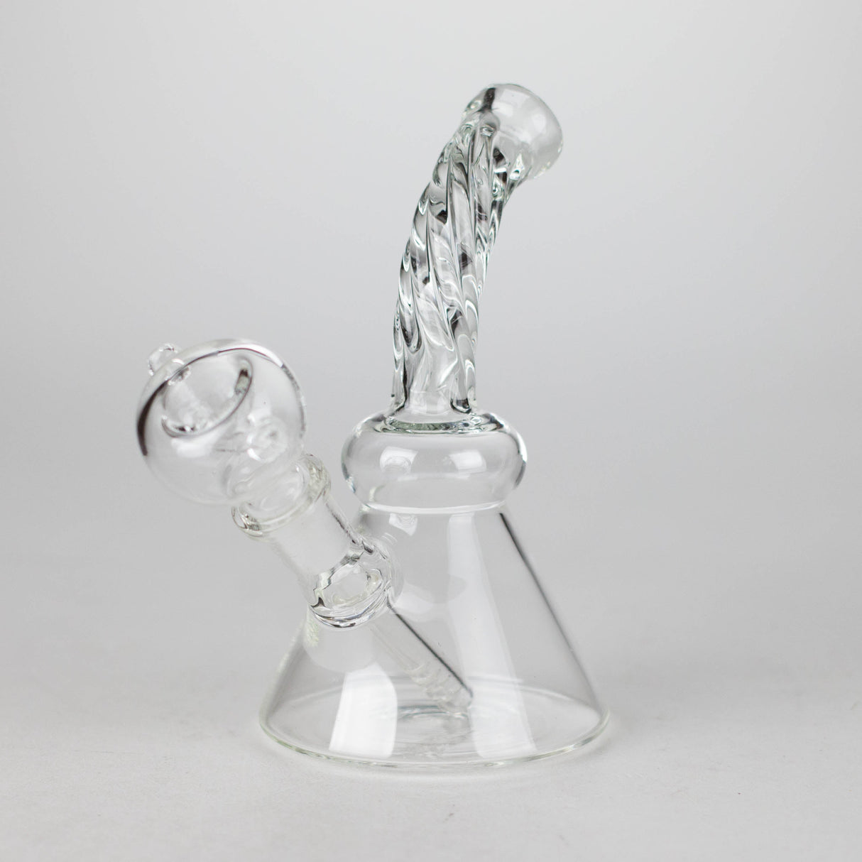 6" Twist Neck Glass Bong with Water Diffuser | 14mm Bowl Joint | Stemless Design Glass Bong Bongzie Smokes