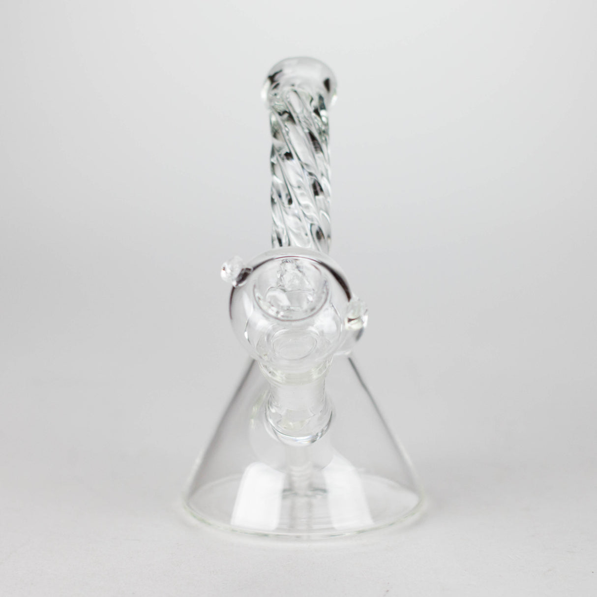 6" Twist Neck Glass Bong with Water Diffuser | 14mm Bowl Joint | Stemless Design Glass Bong Bongzie Smokes