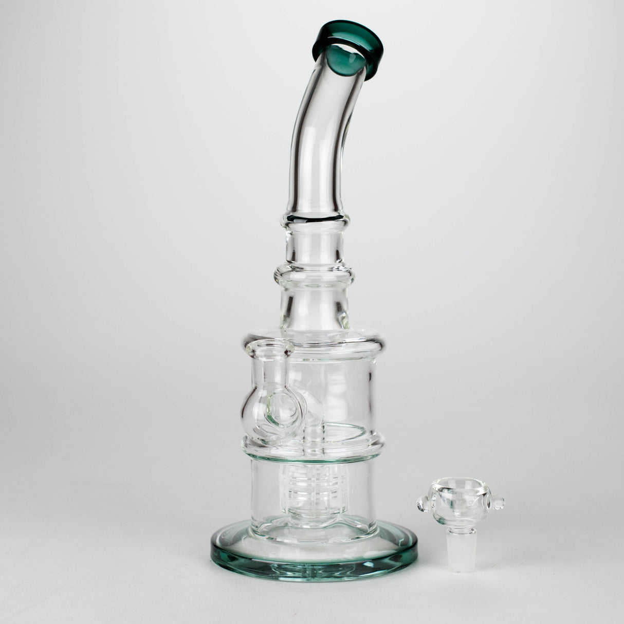 11" Glass Bong with Water Diffuser | 14mm Bowl Joint | Stemless Design Glass Bong Bongzie Smokes