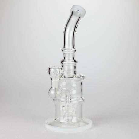 11" Glass Bong with Water Diffuser | 14mm Bowl Joint | Stemless Design Glass Bong Bongzie Smokes White
