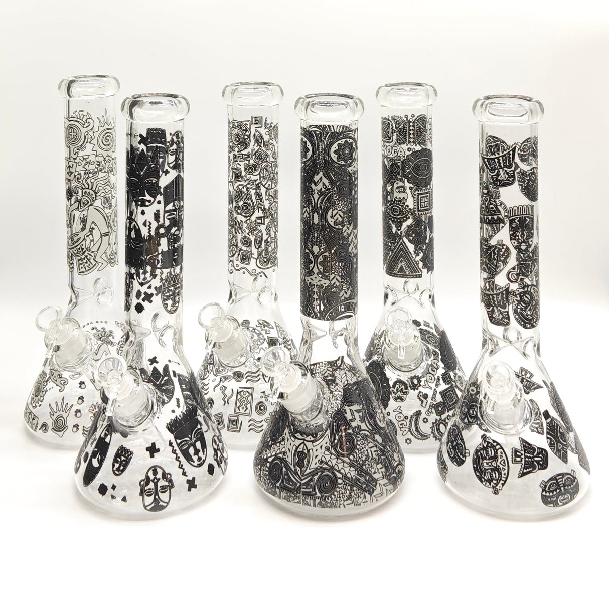 14" Glow in the dark 5mm Beaker Glass Bong Glass Bong Super Supplys Inc