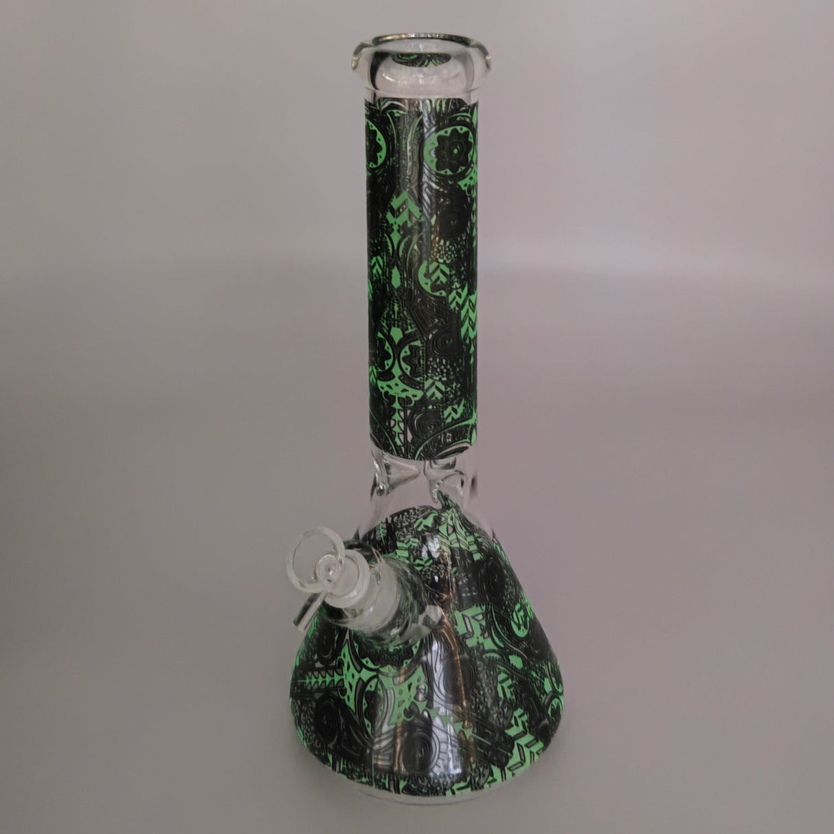 14" Glow in the dark 5mm Beaker Glass Bong Glass Bong Super Supplys Inc