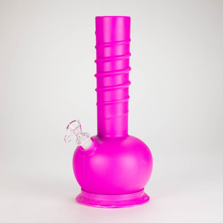 HIT | 12" Silicone Round Water Pipe - with Glass Bowl and Downstem Resin · Silicone · Plastic Bong NIBO Distribution Purple