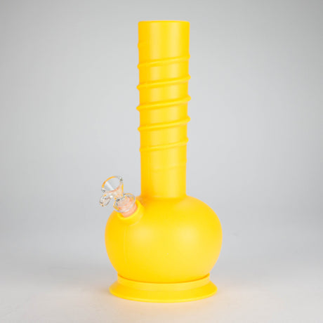 HIT | 12" Silicone Round Water Pipe - with Glass Bowl and Downstem Resin · Silicone · Plastic Bong NIBO Distribution Yellow