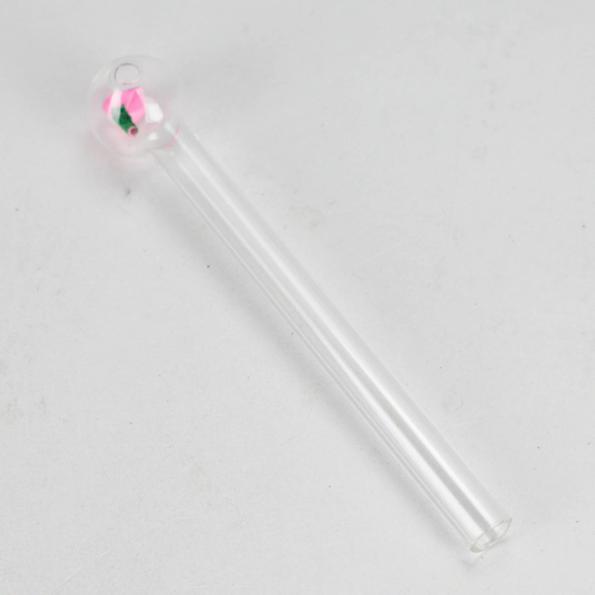 6" Clear Rose Oil Burner Pipe – Durable Glass – 4 Pack Oil Burner RMG WHOLESALE