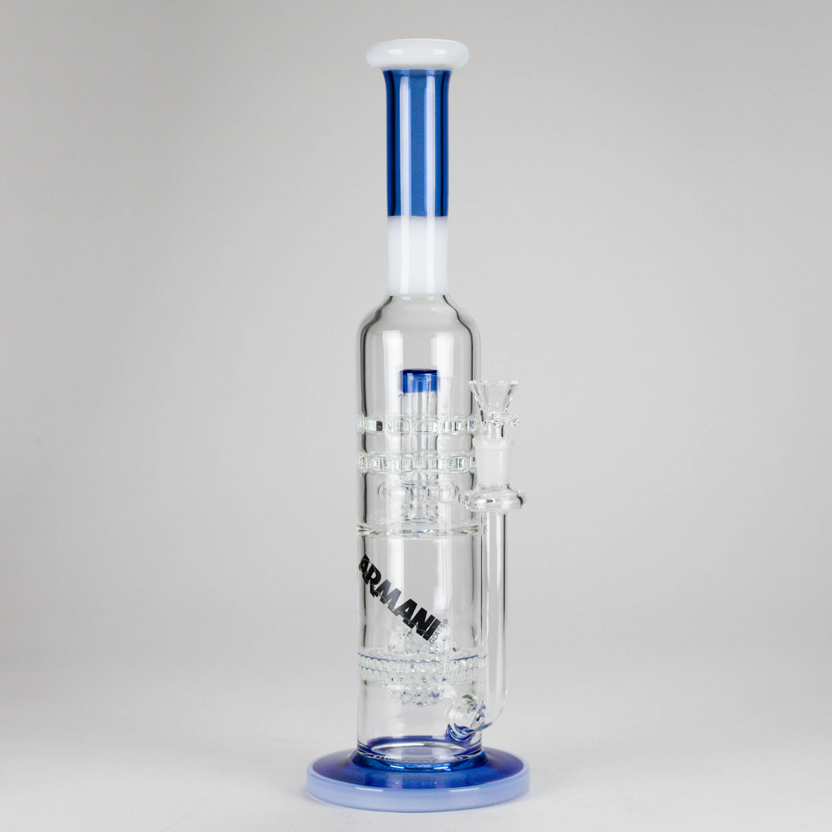Armani Glass | 16" Double Percolator Bong – Premium Dual-Chamber Water Pipe Glass Bong RMG WHOLESALE