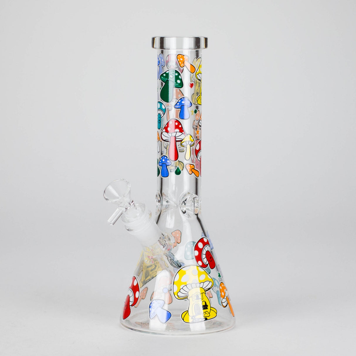 10" GlowShroom Glass Bong – 5mm Thick Glass, Glow-in-the-Dark Mushroom Design Glass Bong DY Glass