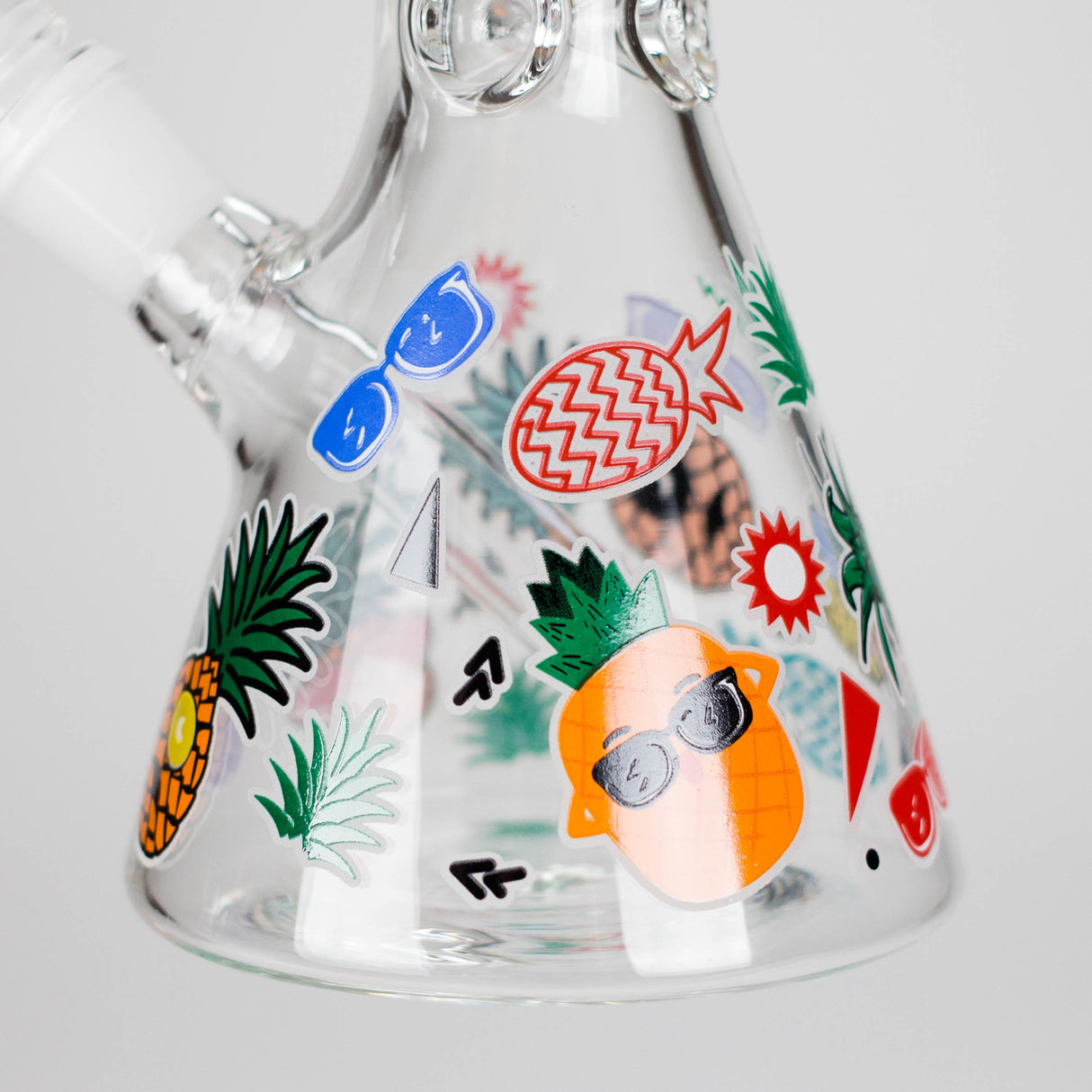10" Glow PinePop Glass Bong – 5mm Thick Glass, Glow-in-the-Dark Pineapple Design Glass Bong DY Glass