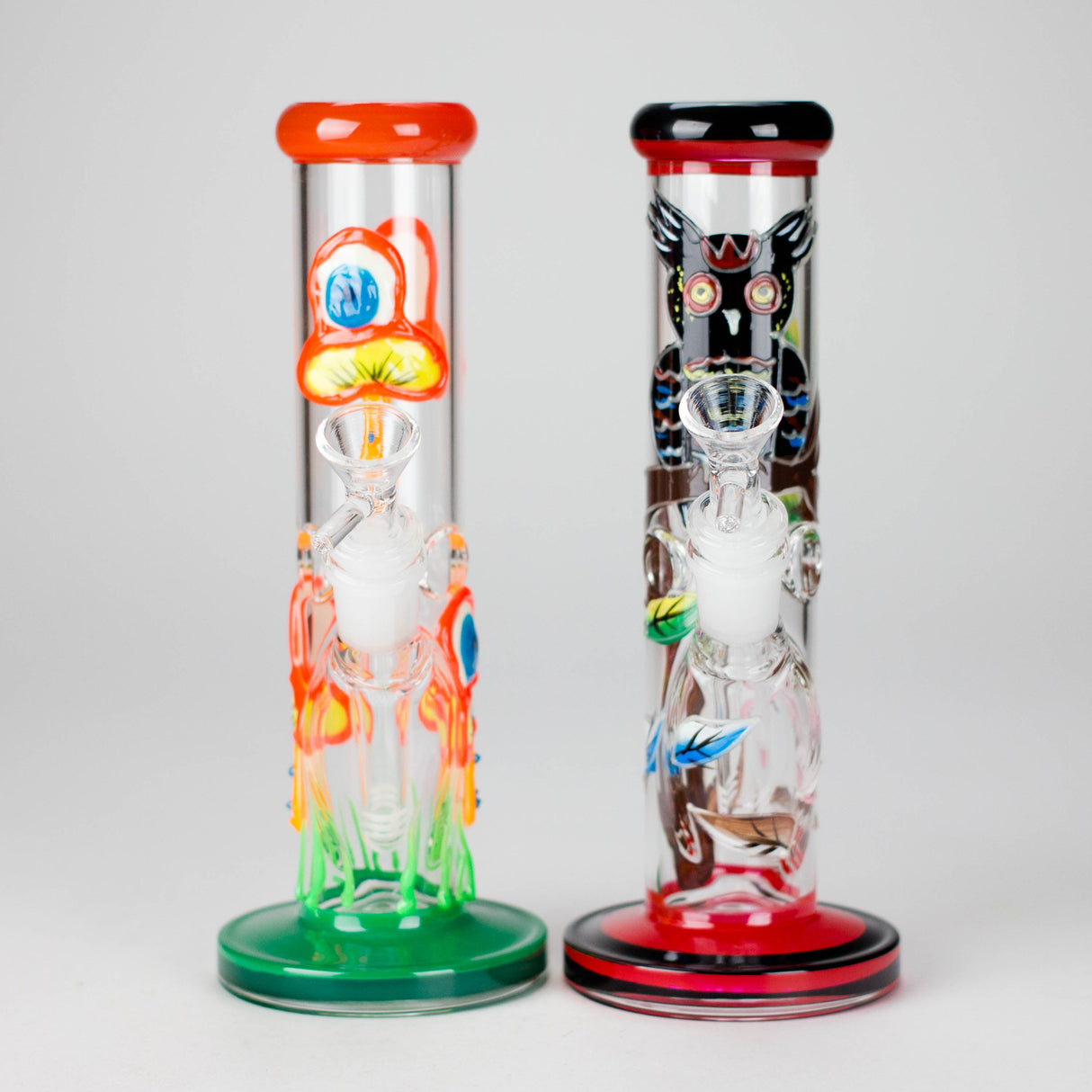 8.5" PsyTotem Glass Bong – 5mm Thick Glass, Tribal Totem Design Glass Bong DY Glass