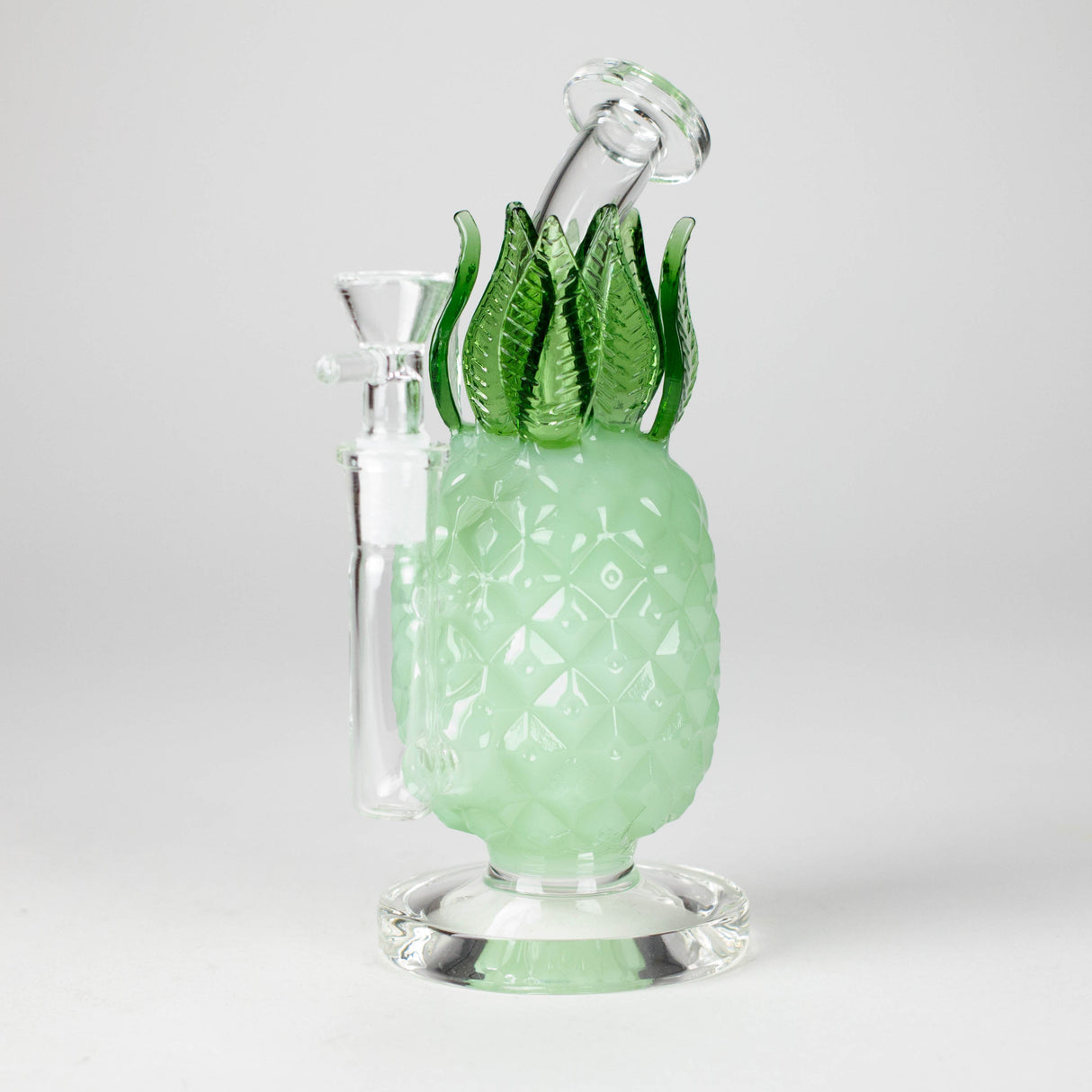 7.5" PinePop Glass Bong – Pineapple Shaped, 5mm Thick Glass Glass Bong DY Glass MintGreen