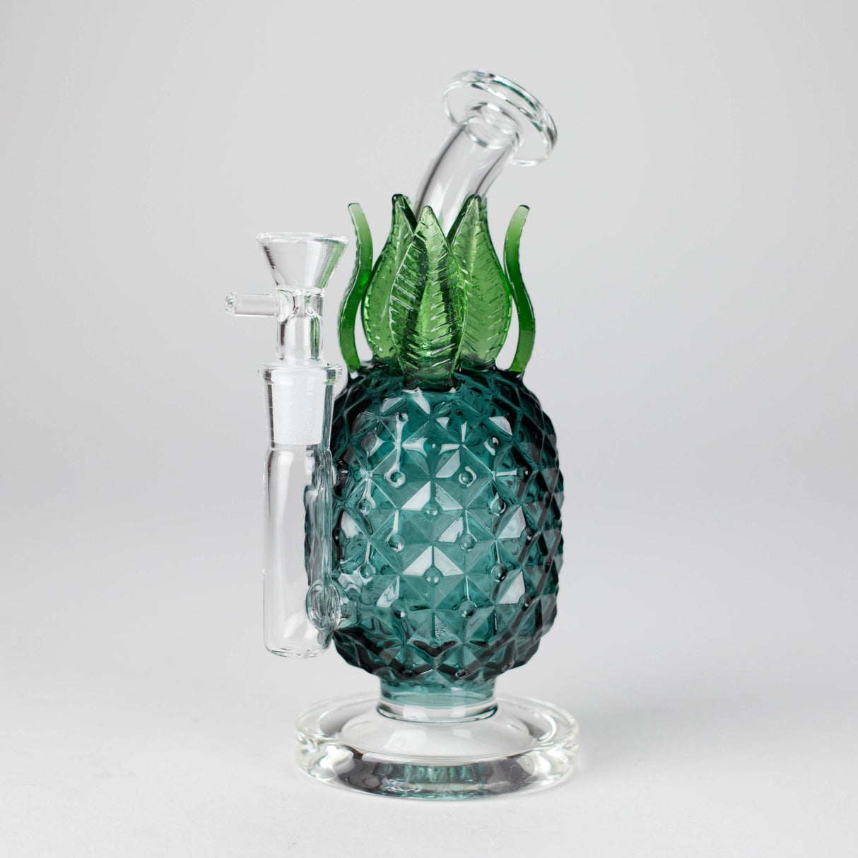 7.5" PinePop Glass Bong – Pineapple Shaped, 5mm Thick Glass Glass Bong DY Glass Teal