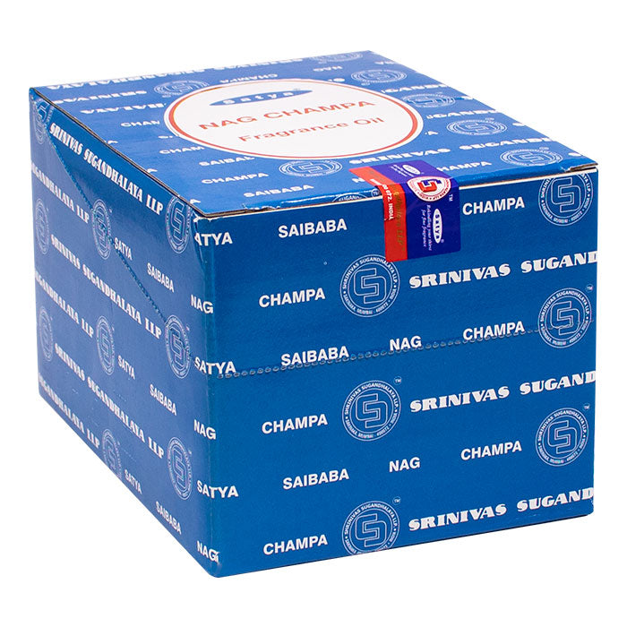 Satya Nagchampa 25ml Fragrance Oil Display of 12 Diffuser Maple Craft Inc