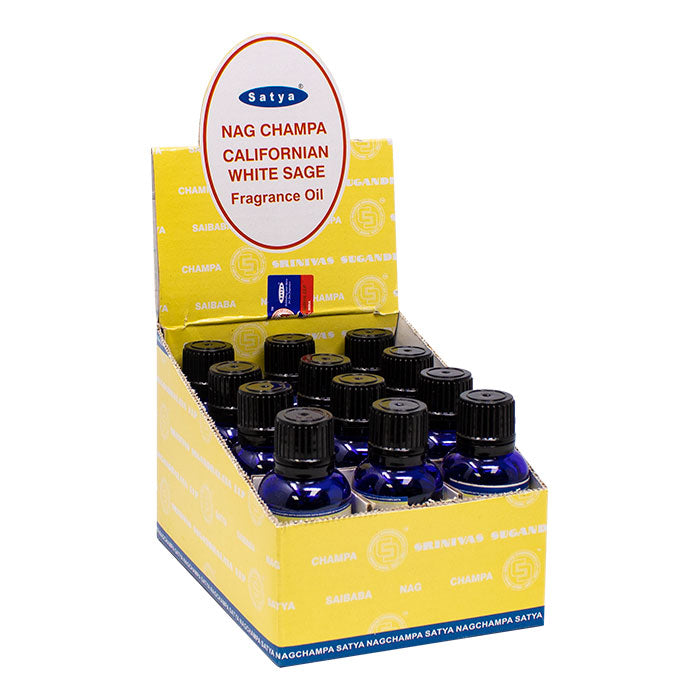 Satya Californian White Sage 25ml Fragrance Oil Display of 12 Diffuser Maple Craft Inc