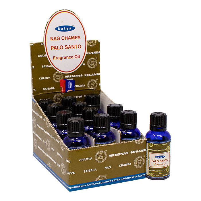 Satya Palo Santo 25ml Fragrance Oil Display of 12 Diffuser Maple Craft Inc
