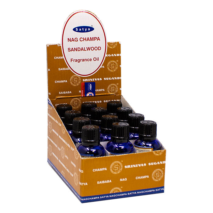 Satya Sandalwood 25ml Fragrance Oil Display of 12 Diffuser Maple Craft Inc