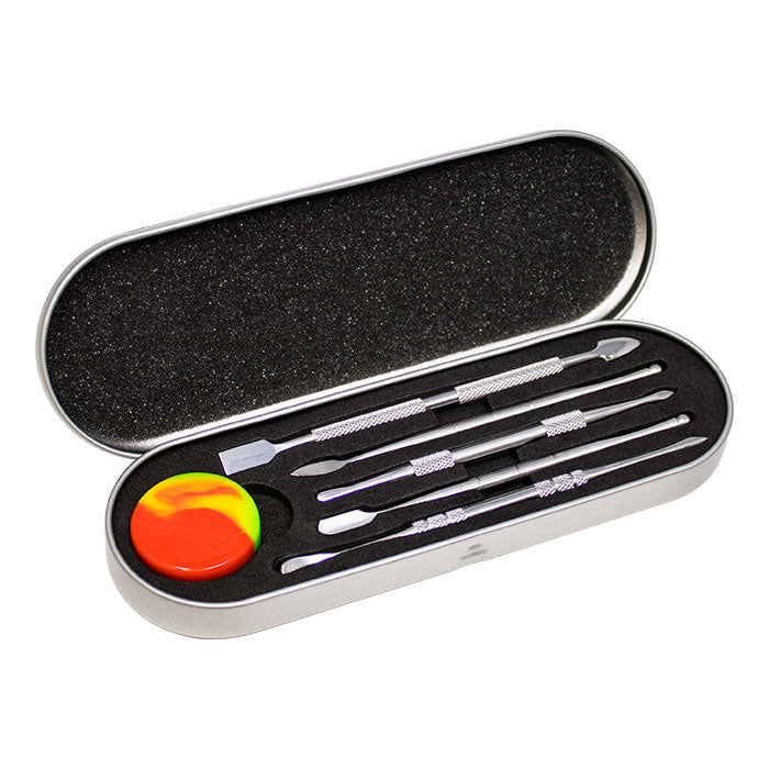 The Ultimate 7-Piece Metal Dab Tool Kit Cap · Dabber · Insert · Clip · Nail Maple Craft Inc