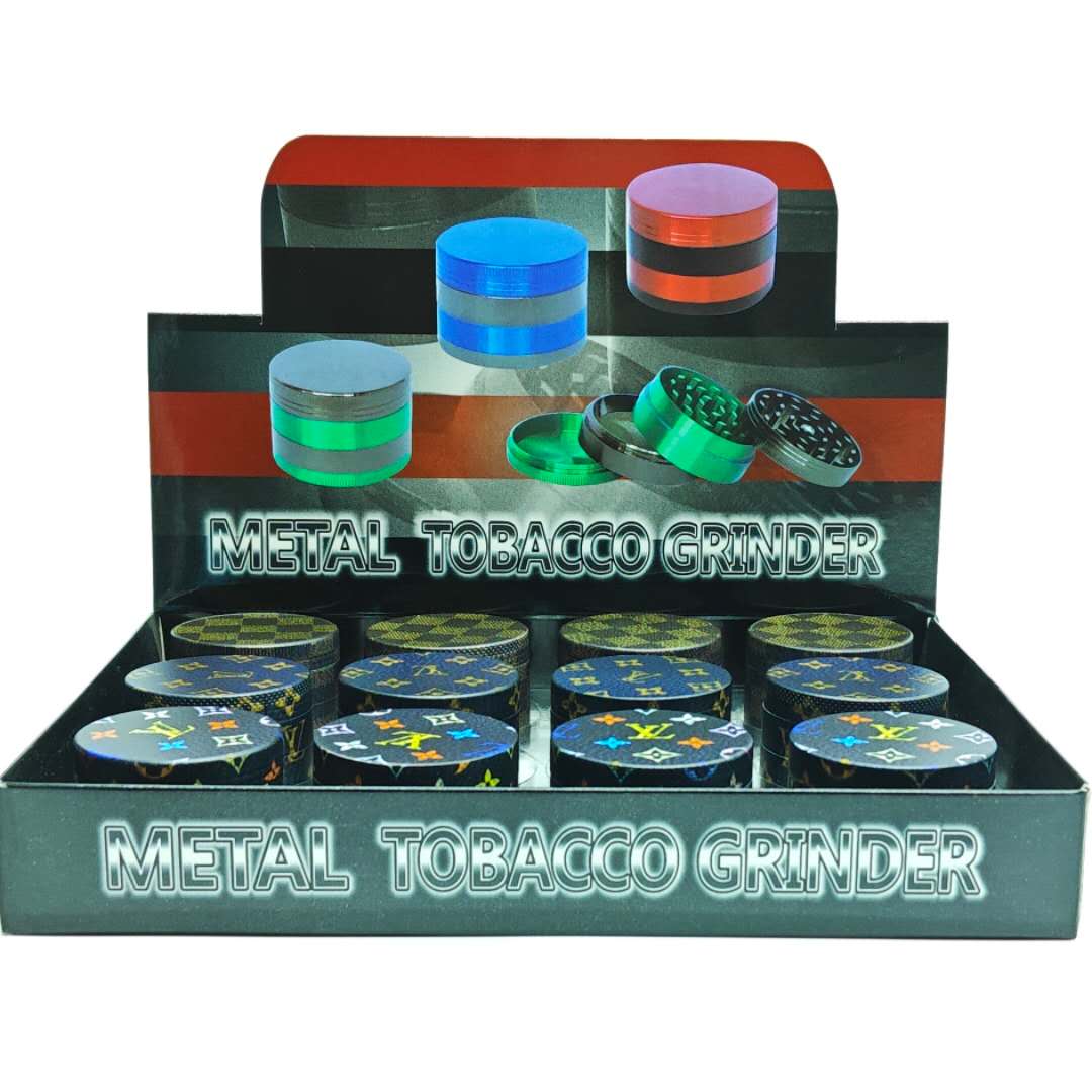 Dia 50mm*37mm Luxury Design Zinc Grinder Box of 12 Display Pack Super Supplys Inc