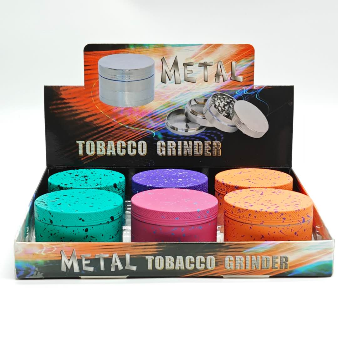 63*42mm 4 Layes Snow Design Metal Grinder Box Of 6 Display Pack Super Supplys Inc