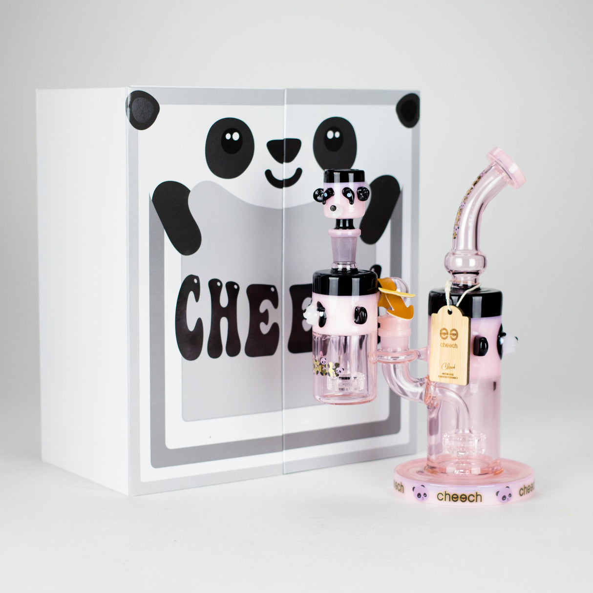 Cheech | 10" Panda Bong with Ash Catcher - CHE-232 Glass Bong Smoking Cat Distribution