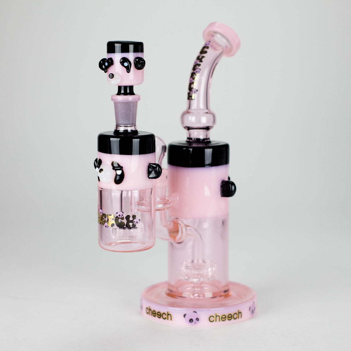 Cheech | 10" Panda Bong with Ash Catcher - CHE-232 Glass Bong Smoking Cat Distribution