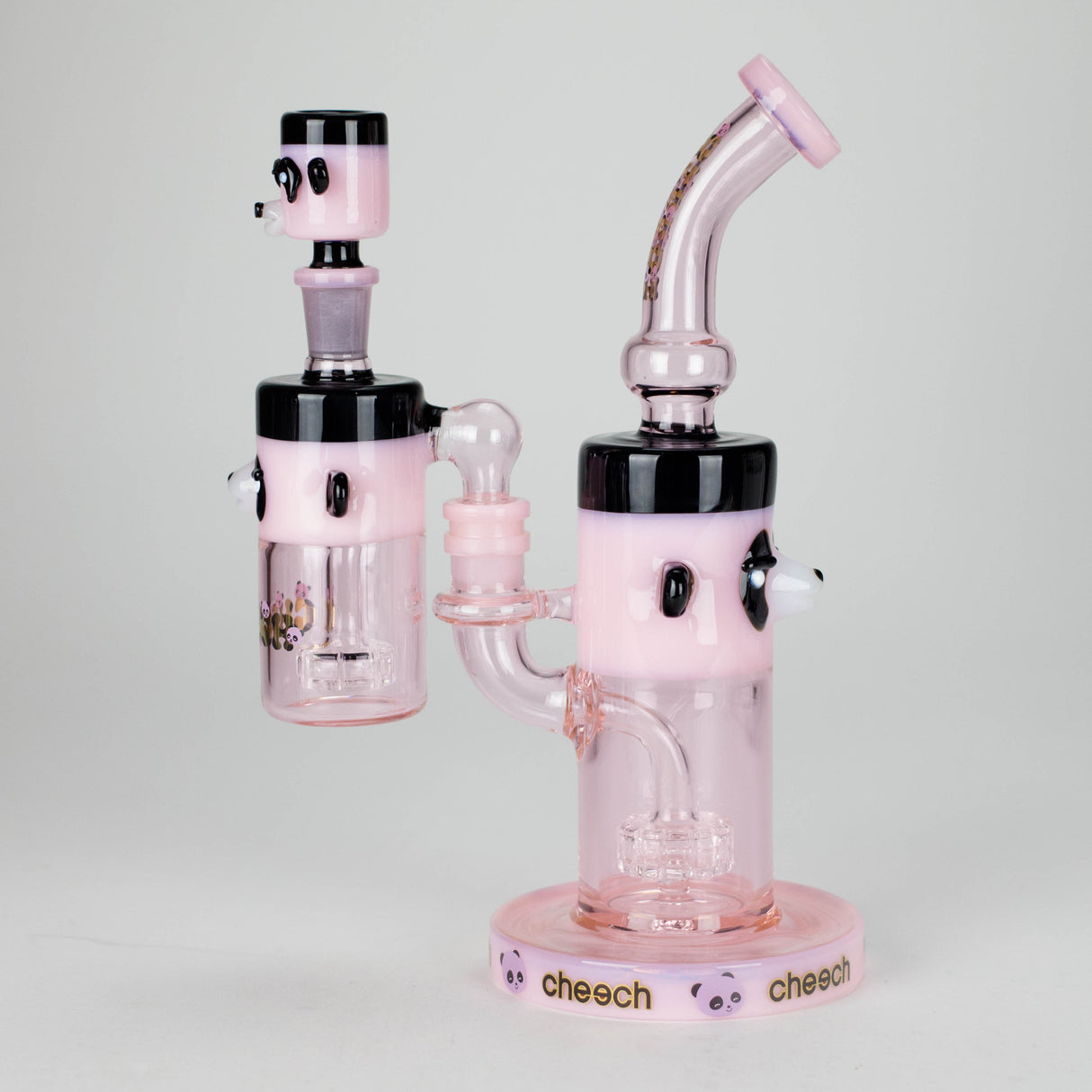 Cheech | 10" Panda Bong with Ash Catcher - CHE-232 Glass Bong Smoking Cat Distribution