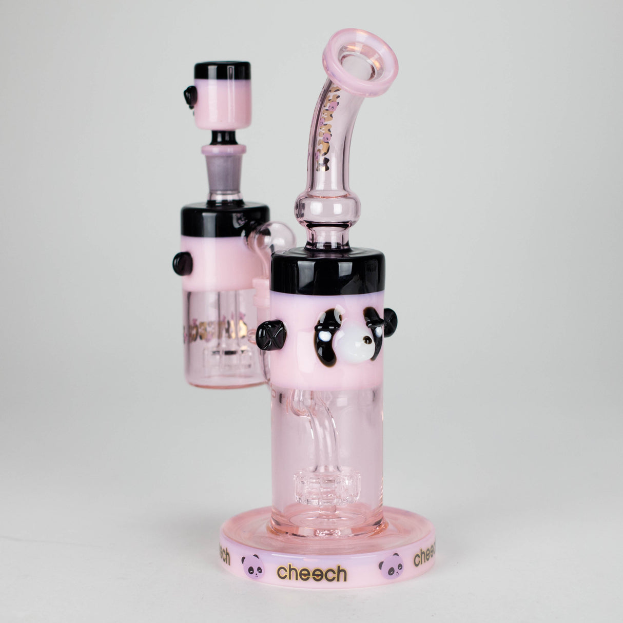 Cheech | 10" Panda Bong with Ash Catcher - CHE-232 Glass Bong Smoking Cat Distribution