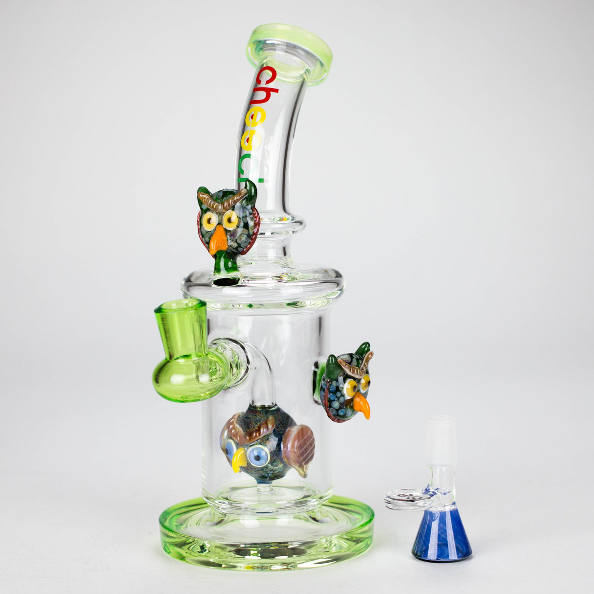 Cheech | 10" Wise Owl Rig-CHE-106 Glass Bong Smoking Cat Distribution