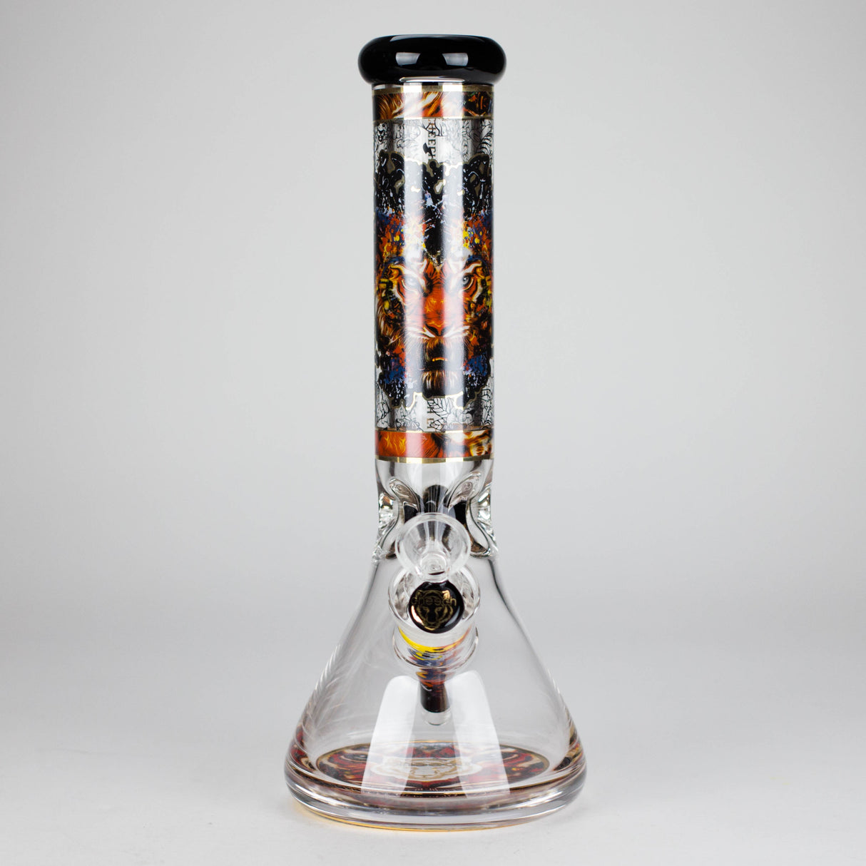 Cheech | 13″ Tiger Decal Beaker Bong – CA-050 Glass Bong Smoking Cat Distribution