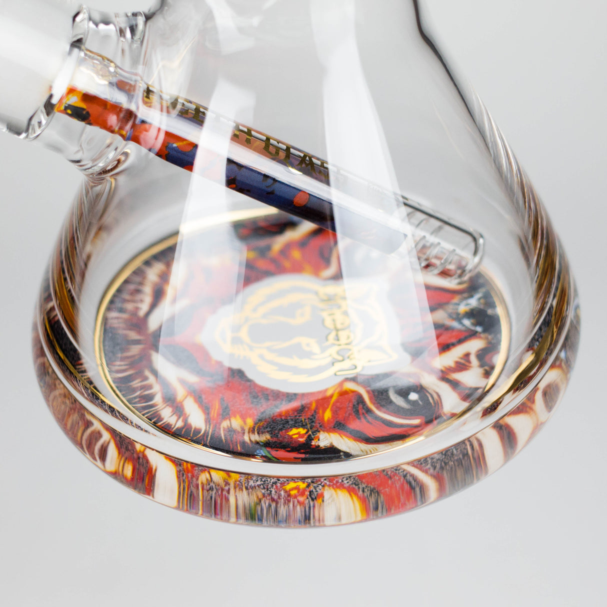 Cheech | 13″ Tiger Decal Beaker Bong – CA-050 Glass Bong Smoking Cat Distribution