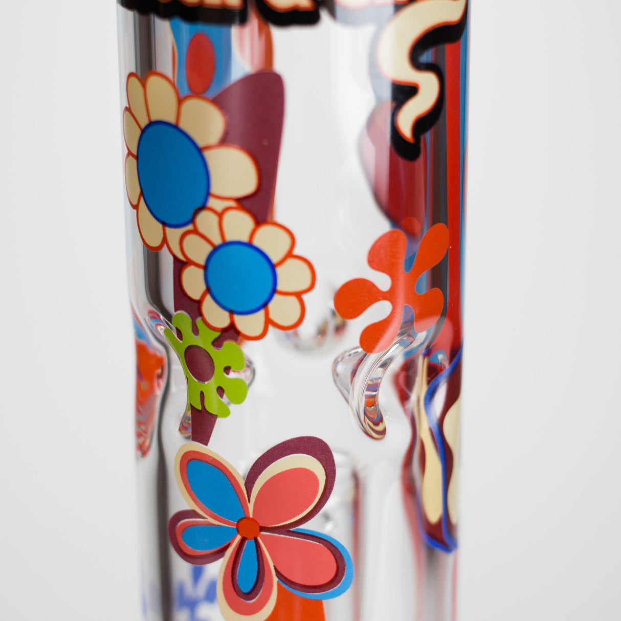 Cheech & Chong® Glass | 15" Tall Clear Power To The Flower Dual Chamber Hex Beaker Base Water Pipe Glass Bong West Coast Gifts