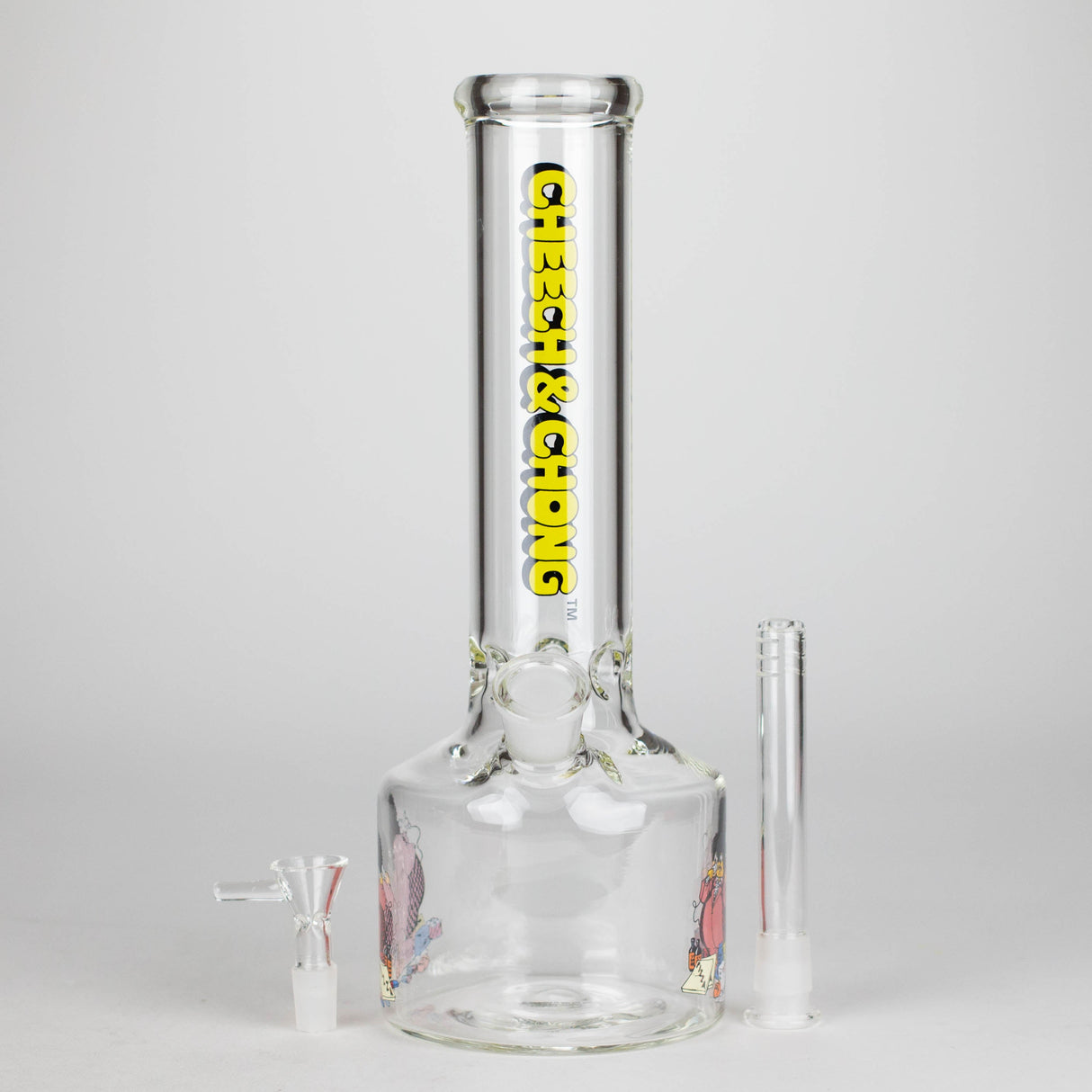 Cheech & Chong® Glass | 12" Tall Bloat On Canteen Base Water Pipe Glass Bong West Coast Gifts
