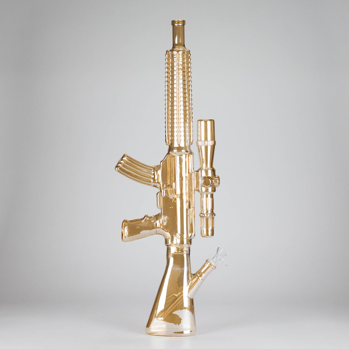 23.5" Chrome Rifle Glass Bong Glass Bong JJ Distribution Gold