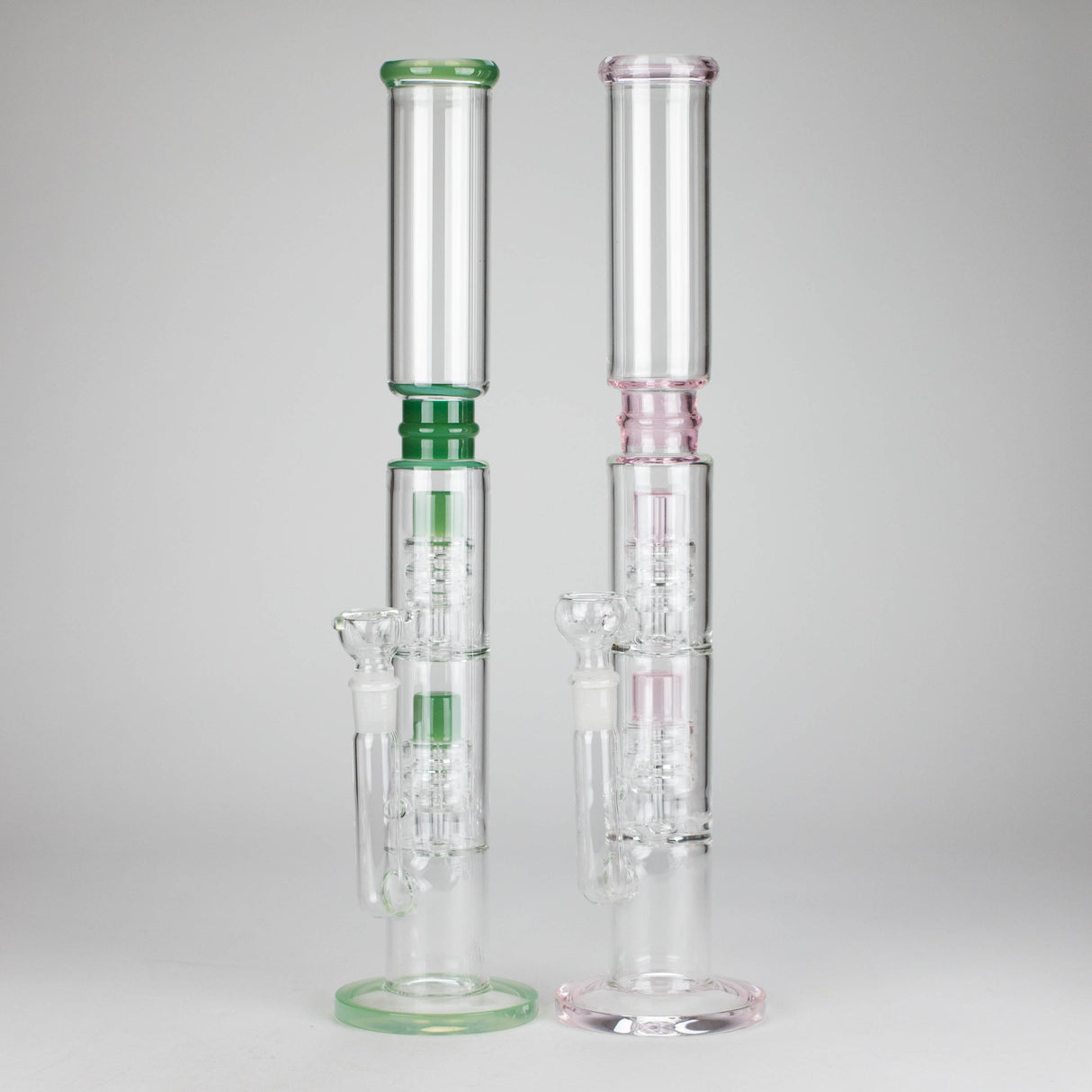 18" Straight Glass Water Pipe with Dual Percolator – Assorted Colors Glass Bong RMG WHOLESALE
