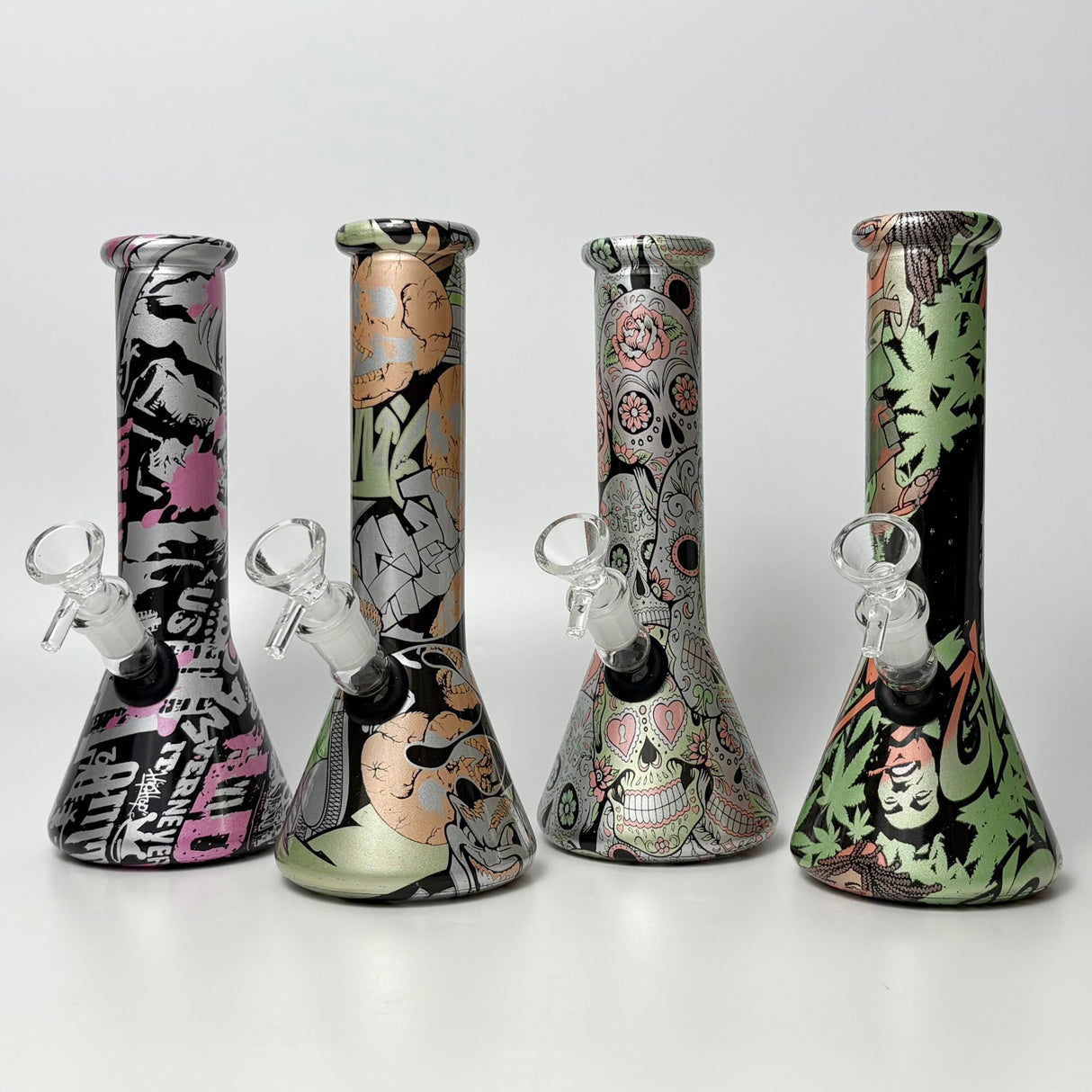 8.5" 5mm Hydrographic Glass Beaker Bong-1 Glass Bong Super Supplys Inc