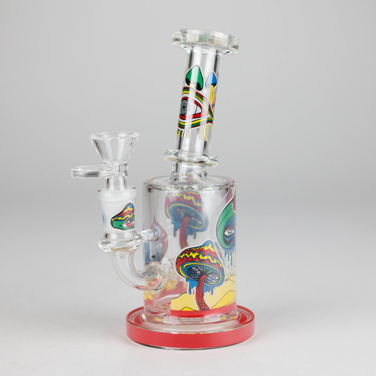 7" Magic Mushroom Glass Bong with Perc – Glow-in-the-Dark Glass Bong 777 Smoke Design1