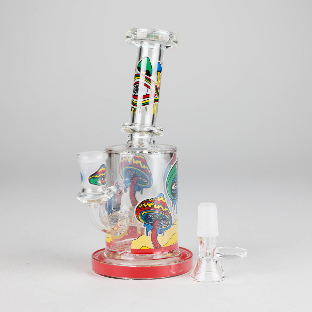 7" Magic Mushroom Glass Bong with Perc – Glow-in-the-Dark Glass Bong 777 Smoke