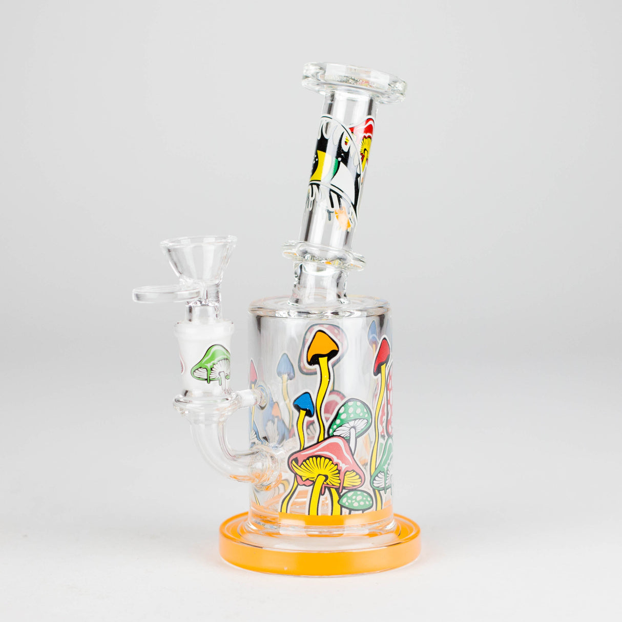 7" Magic Mushroom Glass Bong with Perc – Glow-in-the-Dark Glass Bong 777 Smoke Design3