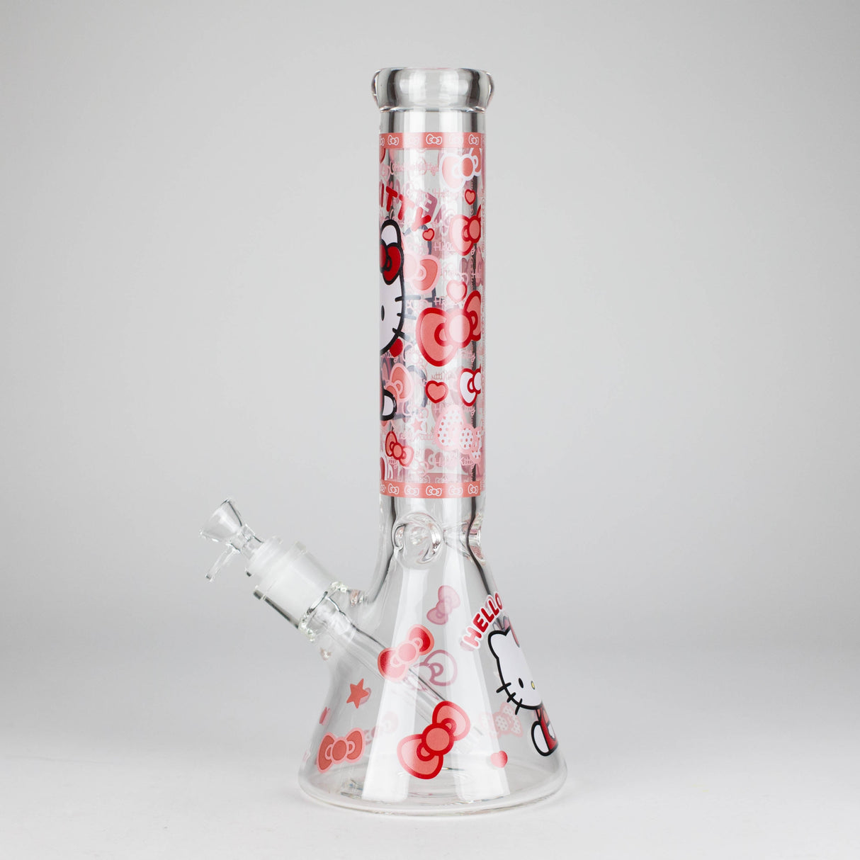 14" 7mm Glass Beaker Bong with Kitty Design and Ice Catcher Glass Bong 777 Smoke