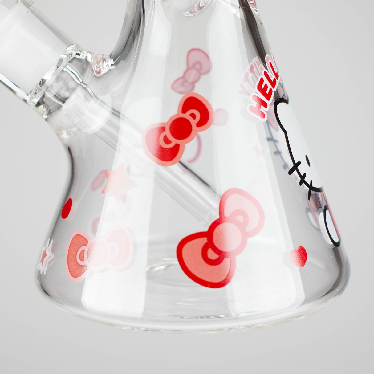 14" 7mm Glass Beaker Bong with Kitty Design and Ice Catcher Glass Bong 777 Smoke