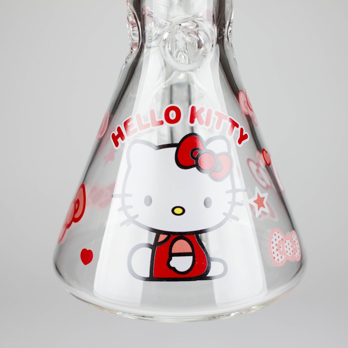 14" 7mm Glass Beaker Bong with Kitty Design and Ice Catcher Glass Bong 777 Smoke