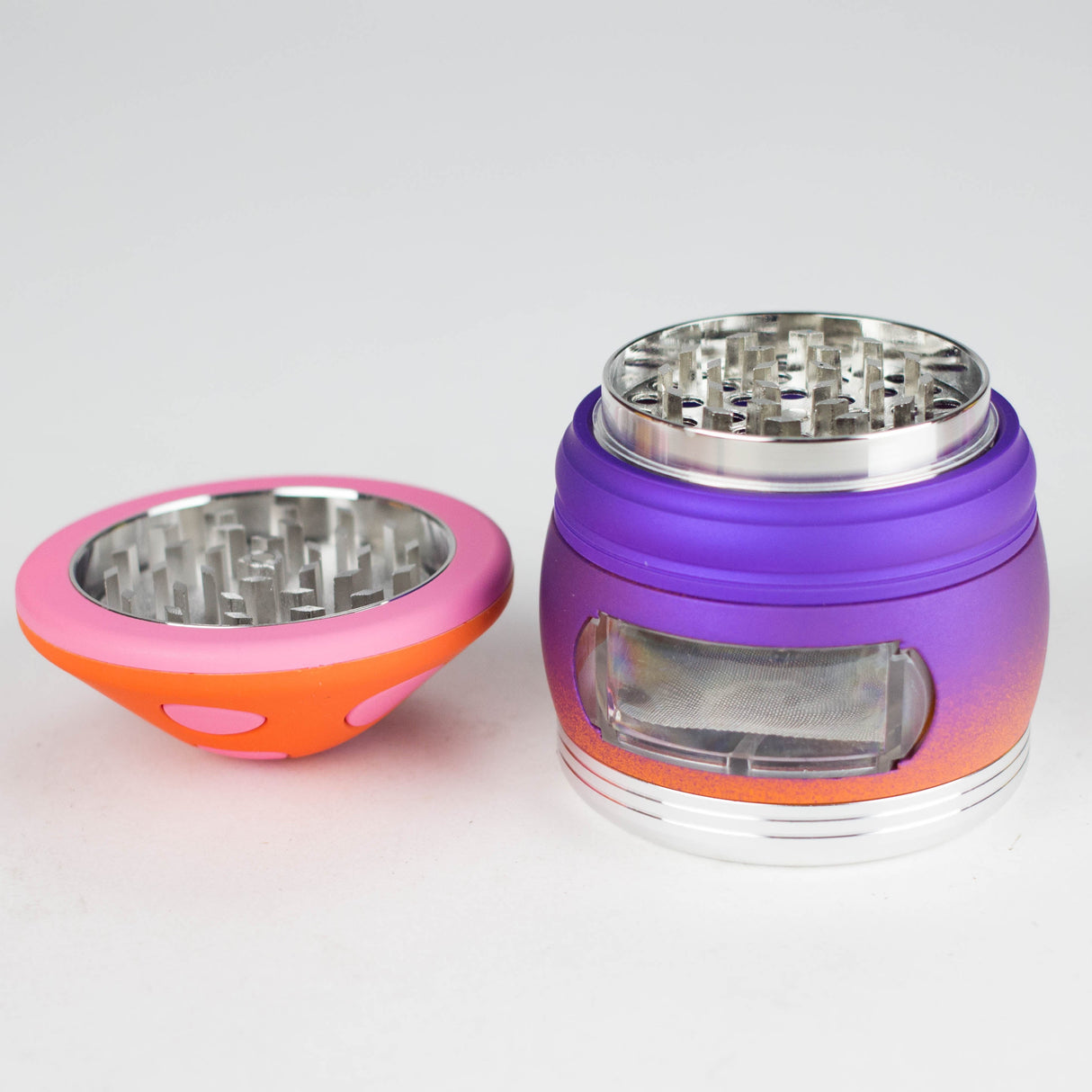 3.2" Mushroom House Grinder with One-Touch Tray – Box of 6 Display Pack 777 Smoke