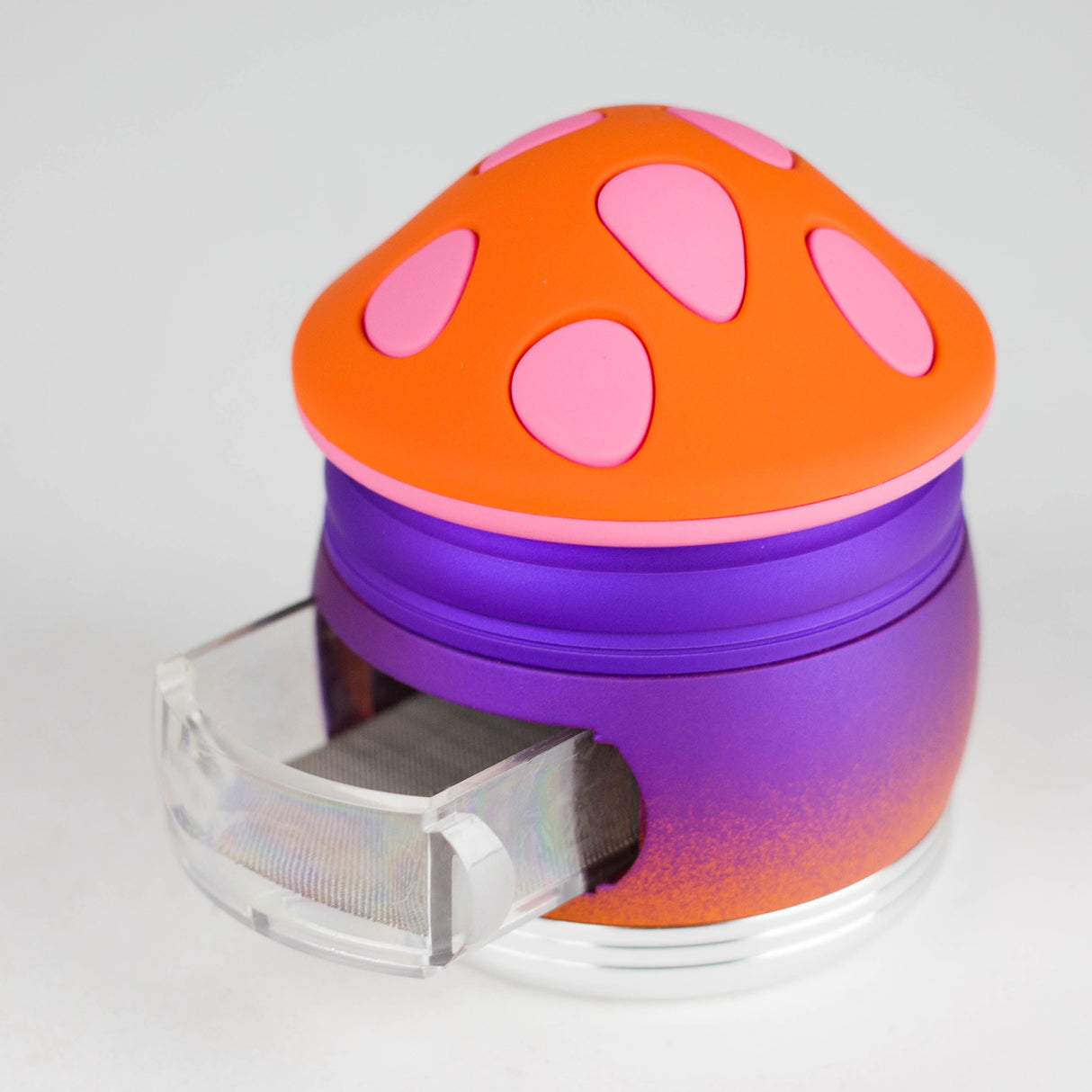 3.2" Mushroom House Grinder with One-Touch Tray – Box of 6 Display Pack 777 Smoke