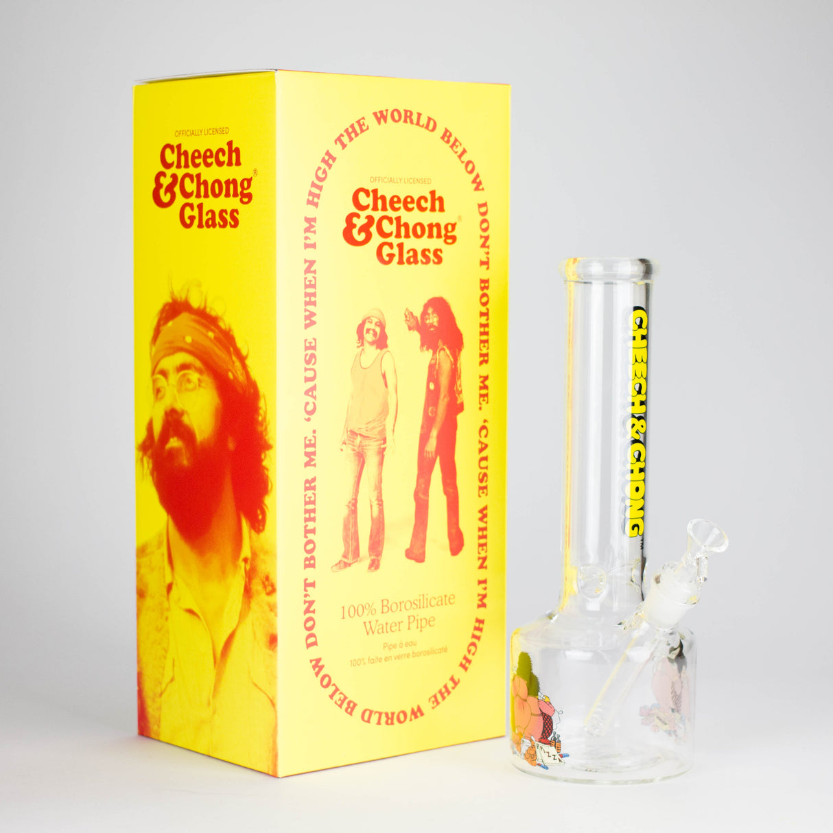 Cheech & Chong® Glass | 12" Tall Bloat On Canteen Base Water Pipe Glass Bong West Coast Gifts