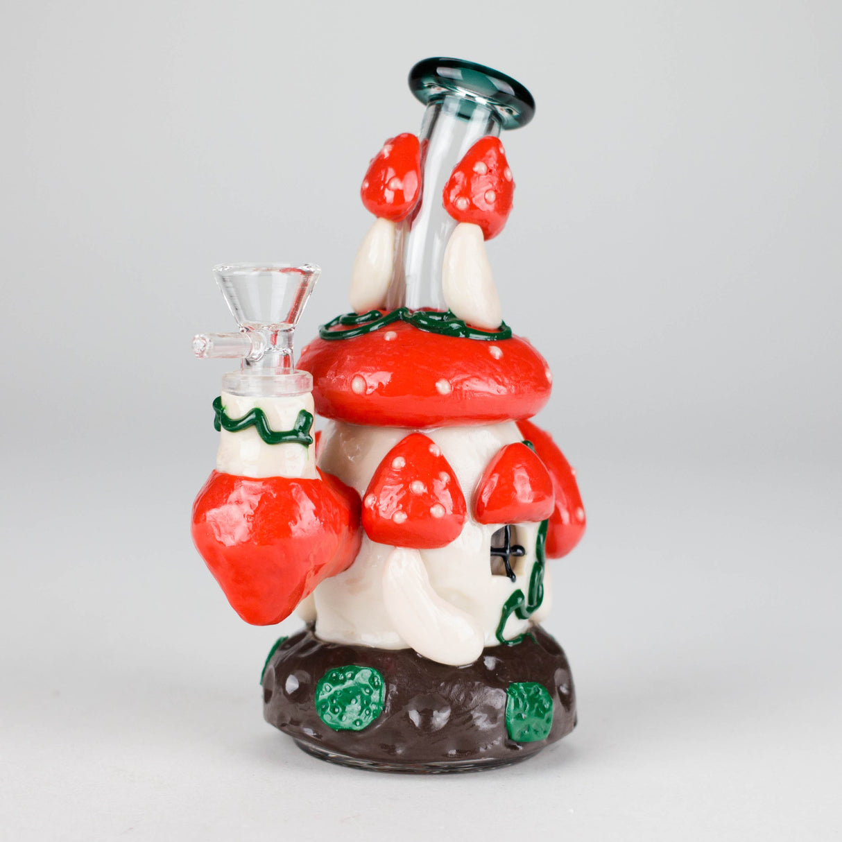 6.5" Shroomhaus Glass Bong Glass Bong DY Glass Red(Pink)