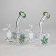 5" Square Glass Bong with Cartoon Design – Color Accented Glass Bong 777 Smoke