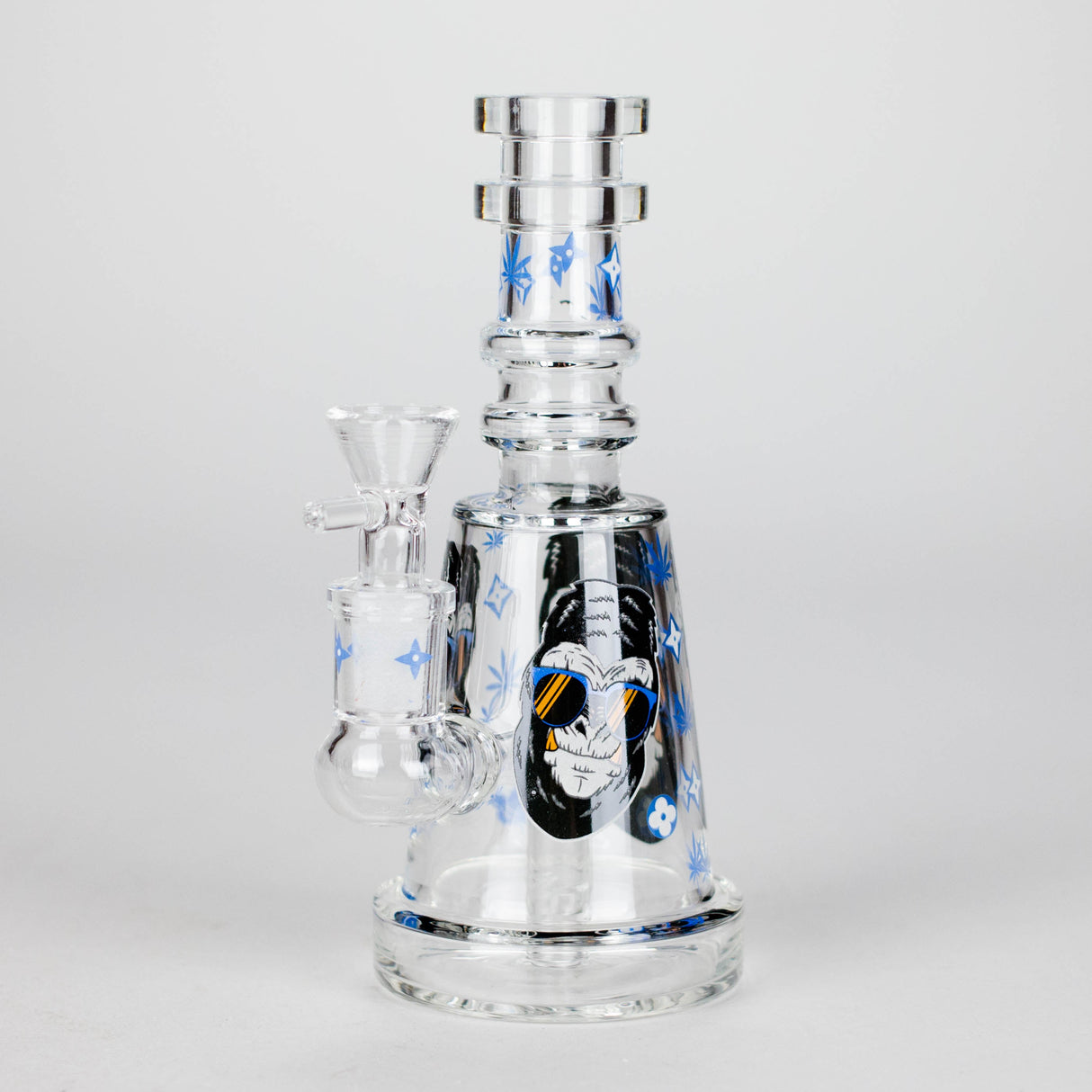 6.5" Gorillux Glow in the dark Glass Bong Glass Bong DY Glass Blue (A)