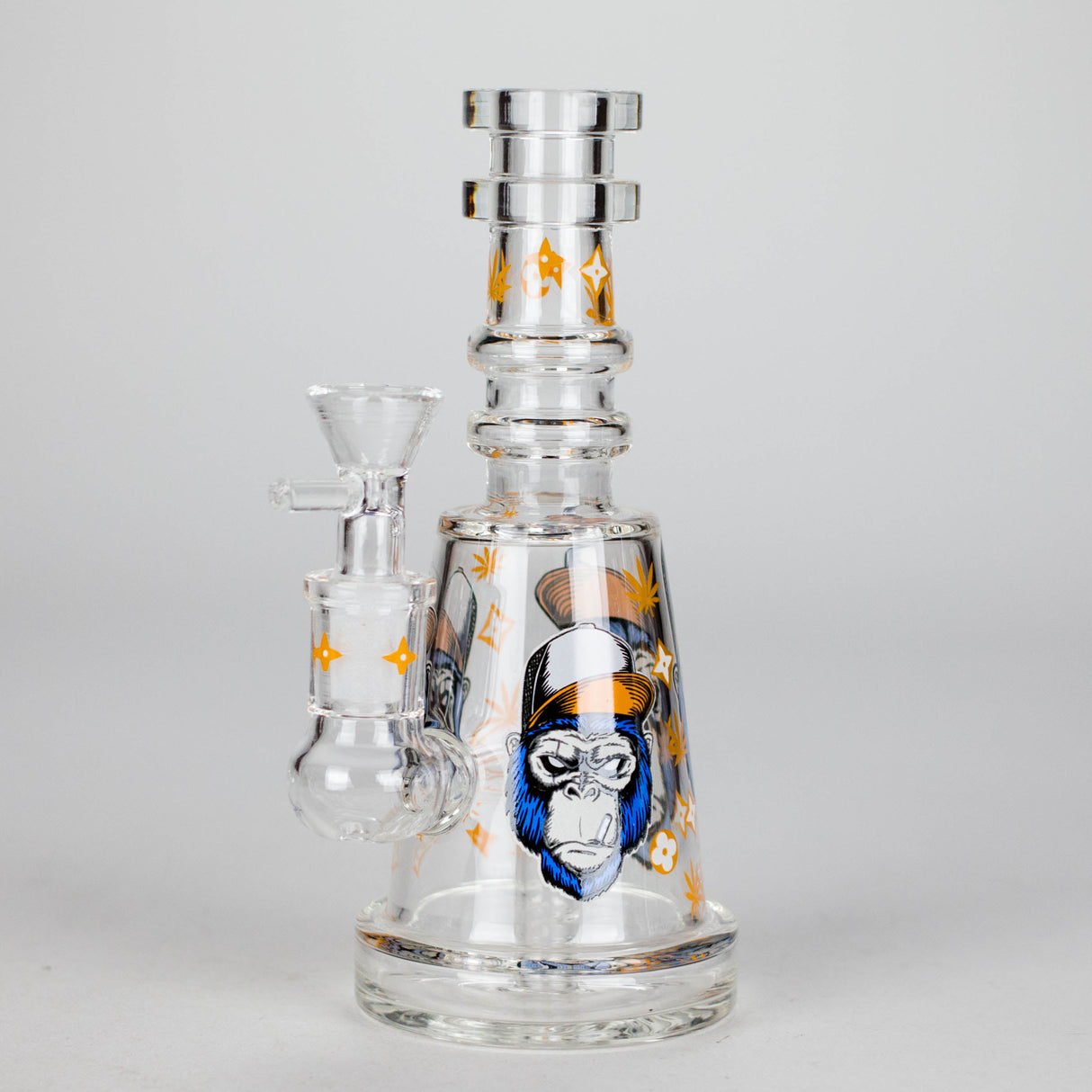 6.5" Gorillux Glow in the dark Glass Bong Glass Bong DY Glass Orange (D)