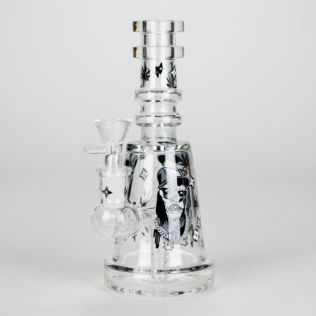 6.5" Gorillux Glow in the dark Glass Bong Glass Bong DY Glass Black (E)