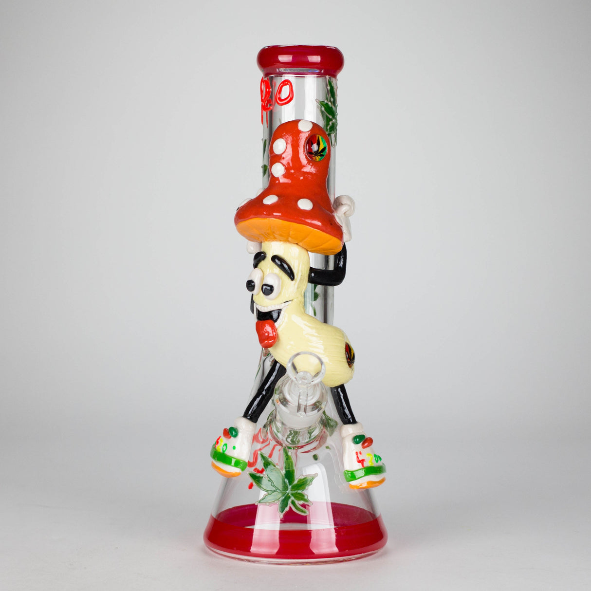 13" Shroomed Out Glow in the dark Glass Bong Glass Bong DY Glass