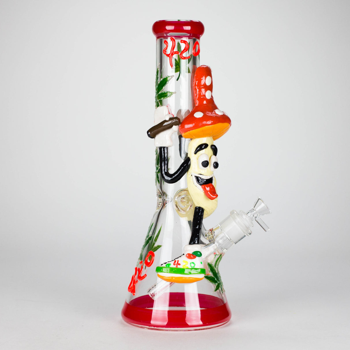 13" Shroomed Out Glow in the dark Glass Bong Glass Bong DY Glass